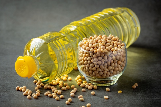 oleo-de-soja-produtos-de-alimentos-e-bebidas-de-soja-conceito-de-nutricao-alimentar_1150-26351
